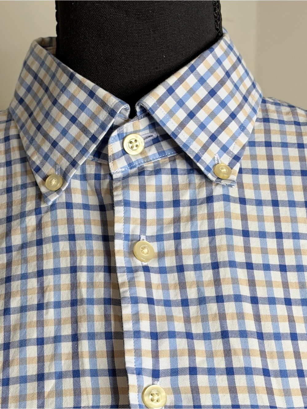 Scott Barber Men's L Check Long Sleeve Button-Up Button-Down Collar